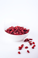 Dried goji berries, isolated on white background