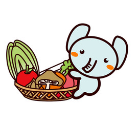 野菜を持った動物シリーズ