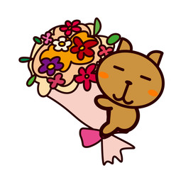 花束と動物シリーズ