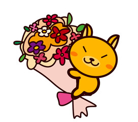 花束と動物シリーズ