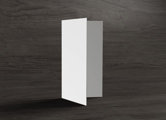 leaflet stand on wood background