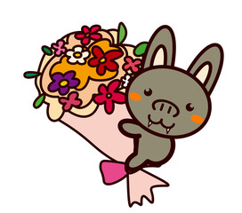 花束と動物シリーズ