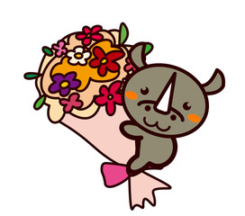 花束と動物シリーズ