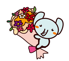 花束と動物シリーズ