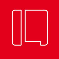 Vector initial letter L. Sign made with red line