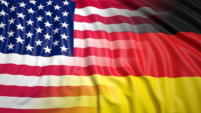 American and German flags