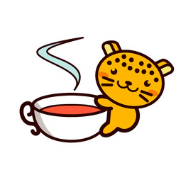 Obraz premium ティータイムの動物シリーズ