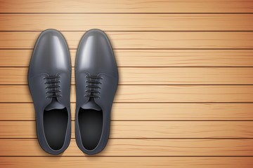 Classic Men Shoes on wooden background