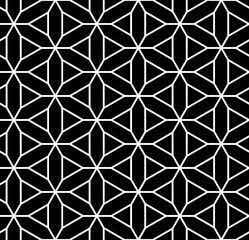 Vector modern seamless geometry pattern flower of life, black and white abstract geometric background, pillow print, monochrome retro texture, hipster fashion design