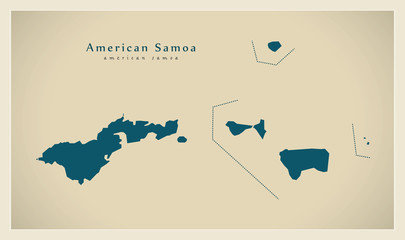 Modern Map - American Samoa AS