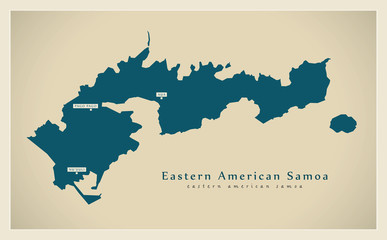 Modern Map - Eastern American Samoa AS