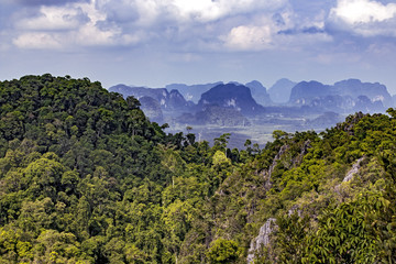 mountains in cloudy weather taken from the hill