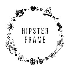 Hipster ink frame. Perfect for posters, greeting cards and invitations. Vintage and retro style.