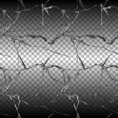 Realistic broken glass transparent illustration 