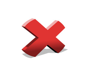 Red "x" shape, "x" letter, cross