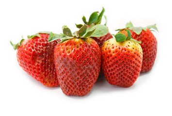 Strawberries isolated over white background