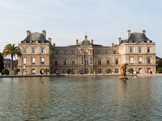 Fototapeta na wymiar the Luxembourg Garden in Paris. Luxembourg Palace is the official residence of the French Senate.
