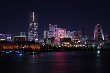 Naklejka na ściany i meble 横浜みなとみらい 夜景