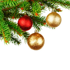 Christmas tree branch with ball