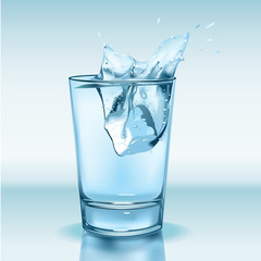 Glass with water and ice