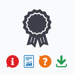 Award medal icon. Best guarantee symbol.