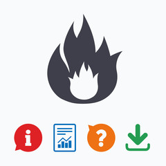 Fire sign icon. Flame symbol.