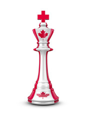 Canadian chess king / 3D render of chess king with Canadian flag