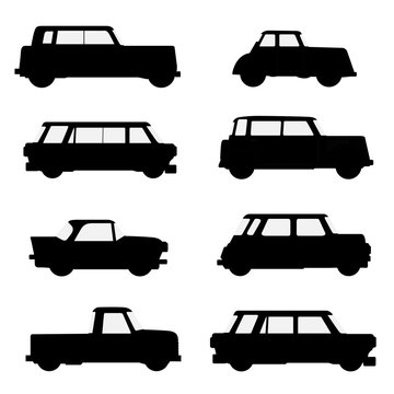 Set of classical cars.