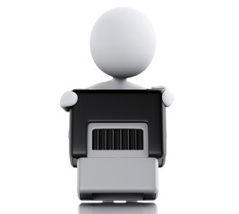 3d Business people with a stamp.