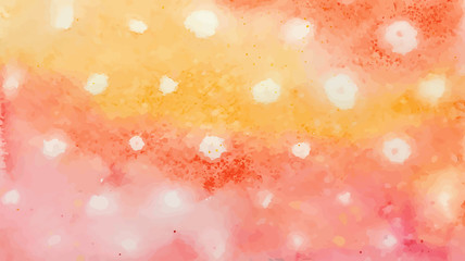 Watercolor White circles on a red and yellow background 