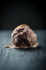 Chocolate ice cream melting