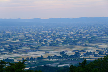 Fototapeta premium Landscape of Tonami Plain in Toyama, Japan