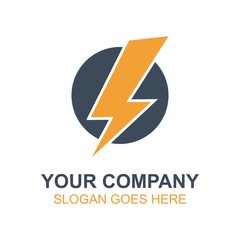 Electronic Electric Power Vector Icon Logo