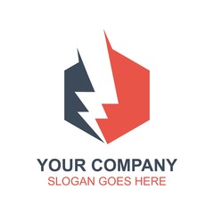 Electronic Electric Power Vector Icon Logo