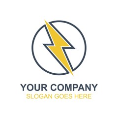 Electronic Electric Power Vector Icon Logo