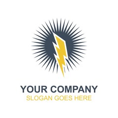 Electronic Electric Power Vector Icon Logo