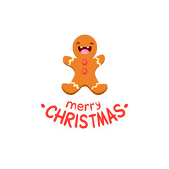 Ginger man Vector Cheerful Christmas card