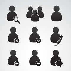 User icon set. Vector art.