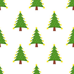 Seamless pattern with Christmas Tree