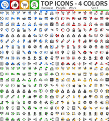 Work Internet Web People Iconset - 4 Colors