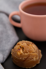 Traditional Turkish Sweet Dessert Halva with Nuts