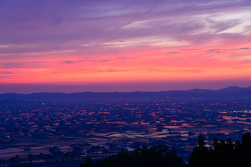 Fototapeta premium Landscape of Tonami Plain in Toyama, Japan
