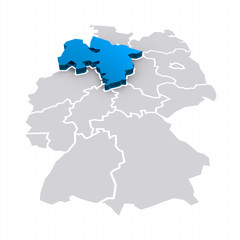 3D Bundesland Niedersachsen