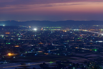 Landscape of Tonami Plain in Toyama, Japan