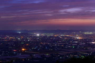Landscape of Tonami Plain in Toyama, Japan