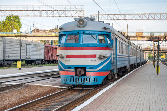 old train at the platform in railway station