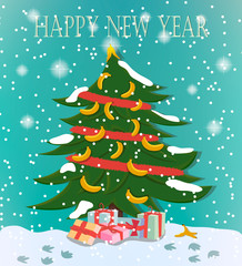 christmas tree with banana