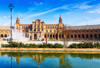 Fototapeta na wymiar Day view of Plaza de Espana at Seville