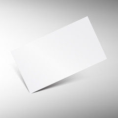 Blank business card vector template. Isolated white paper business card with shadow. Best for presentation. 