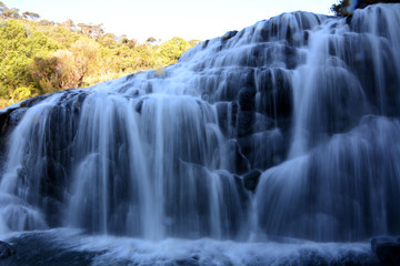 Waterfall Baker's Falls. National park Horton Plains. Sri Lanka. Asia.